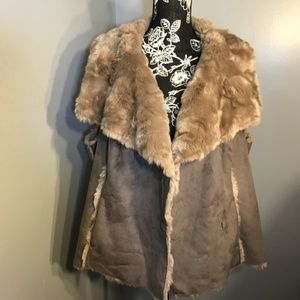 Faux Suede & Sheerling Vest
